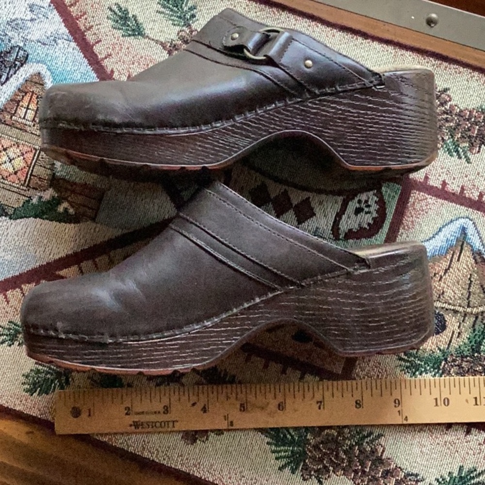 CLOGS BRASS  Bass Vintage Brown Leather Sz 8 - Picture 4 of 16